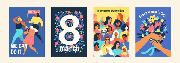 国际妇女日。我们可以做它的矢量模板的卡, 海报, 传单和其他用户. — 图库矢量图片