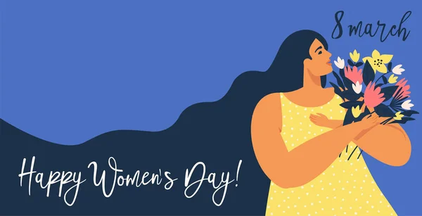 Internationale dag van de Womens. Vector sjablonen voor kaart, spandoek, poster, flyer en andere gebruikers. — Stockvector