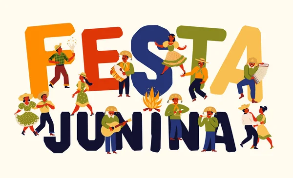 Festa Junina. Modèles vectoriels pour les vacances en Amérique latine, la fête de juin du Brésil. Conception pour bannière et utilisation excessive . — Image vectorielle