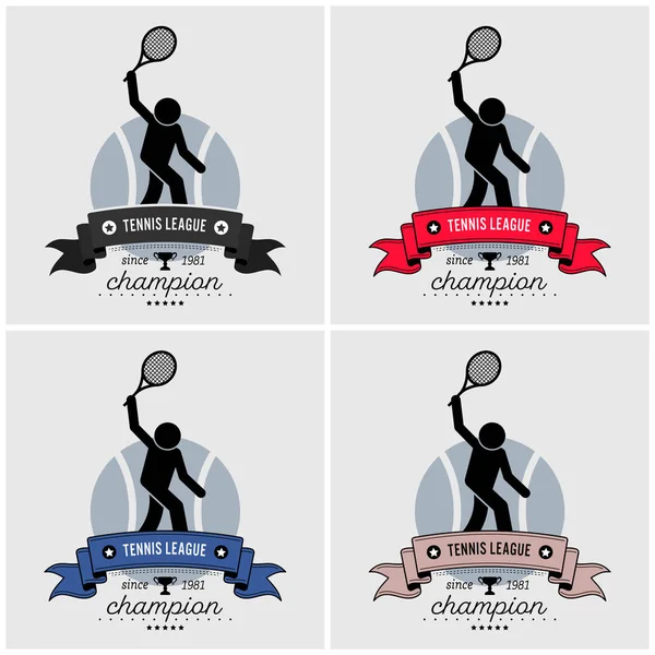 Design Logotipo Liga Tênis Obra Arte Vetorial Competição Campeonato Tênis — Vetor de Stock