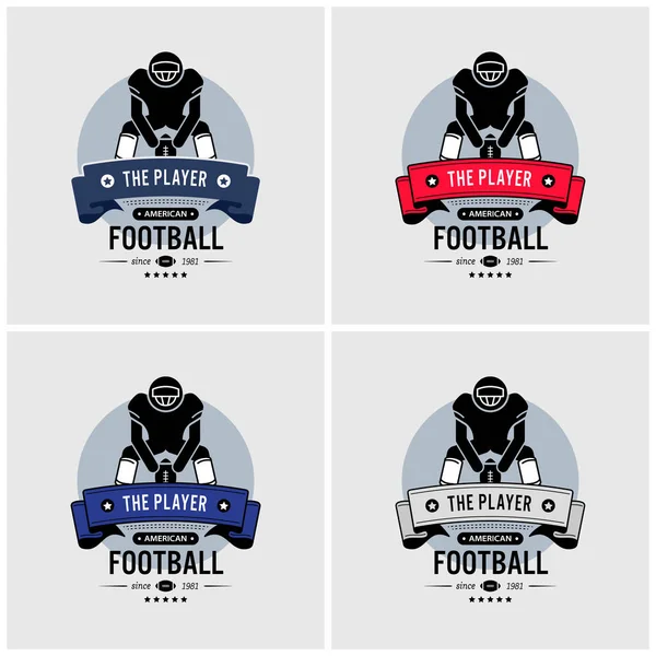 Amerikaans Voetbal Club Logo Ontwerp Vectorillustraties Van American Football Speler — Stockvector