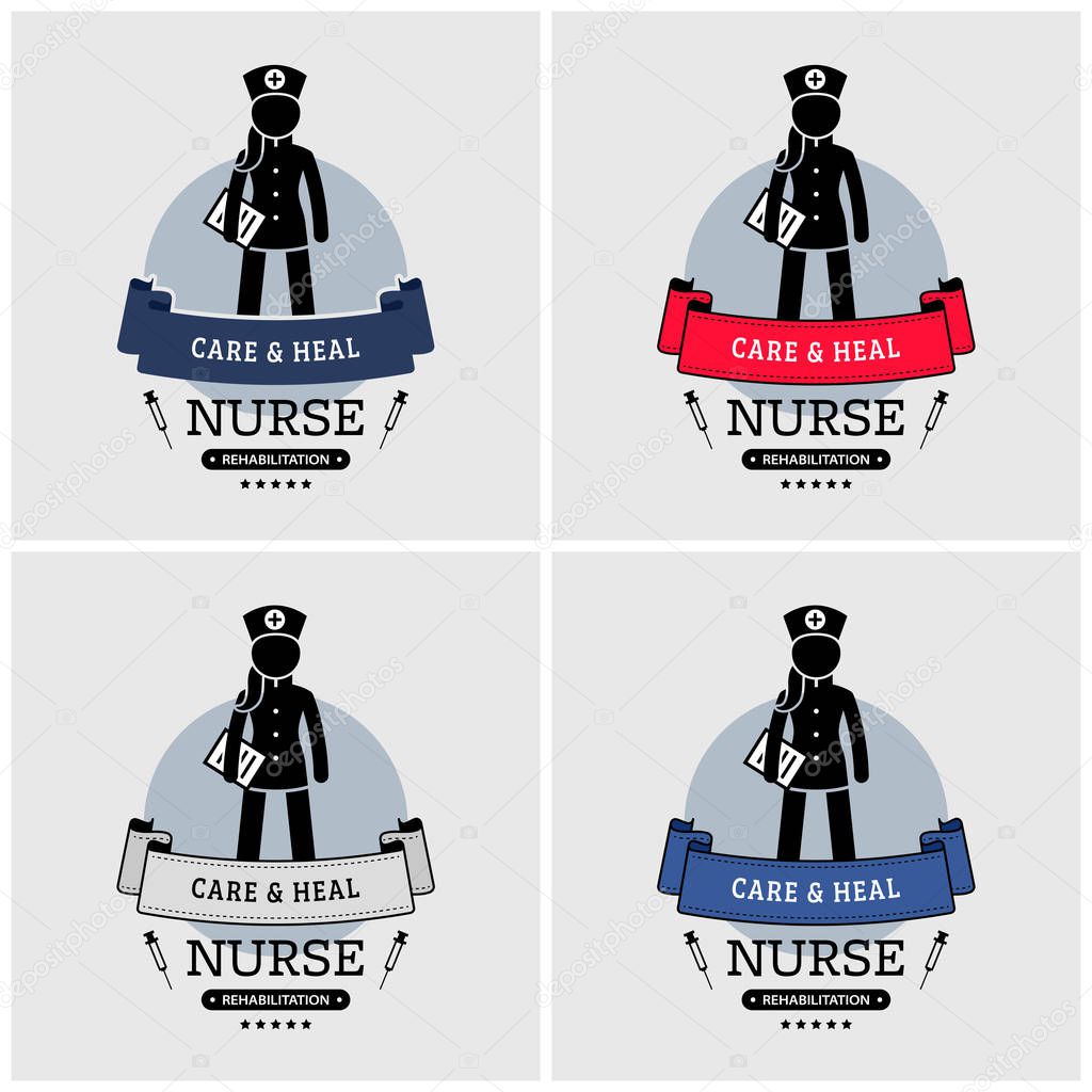 Nurse logo design. Vector artwork of nurse emblem, badge, or insignia.