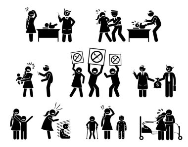 Anti-vaxxer ve aşı dayanıklı insanlar. Resim kötü doktor bebek telkih gösterir. İnsanlar aşı protesto ediyoruz. Çocuk ondan yan etkileri almak. Çocuk felci ve kızamık hastalığı salgını neden.