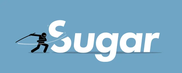 Corte Açúcar Para Uma Dieta Saudável Conceito Arte Vetorial Estilo — Vetor de Stock
