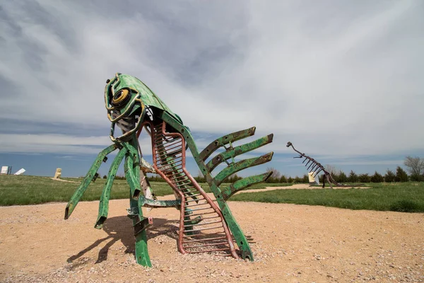 Alliance Nebraska Usa May 8Th 2018 Peculiar Metal Sculpture Fish — Stock Photo, Image