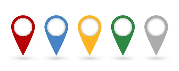 Conjunto Mapa Pin Aislado Plantilla Diseño Icono Gráfico — Vector de stock