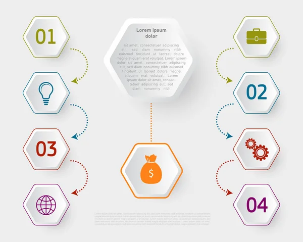 Infografika Szablon Projektu Mogą Być Używane Dla Biznesowych Prezentacji Projektowanie — Wektor stockowy