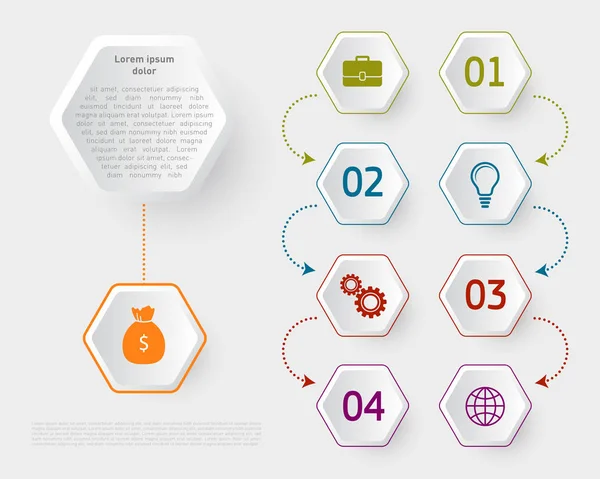 Infografika Szablon Projektu Mogą Być Używane Dla Biznesowych Prezentacji Projektowanie — Wektor stockowy