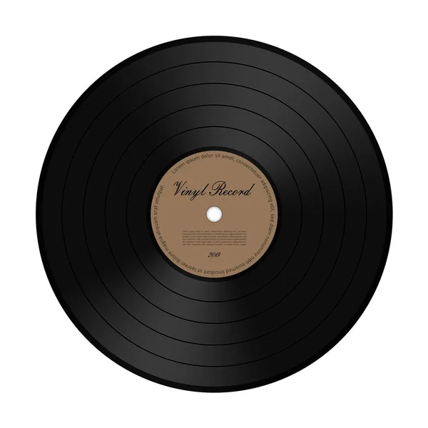 Vintage Vinyl Rekord Wektor Ilustracja Białym Tle — Wektor stockowy