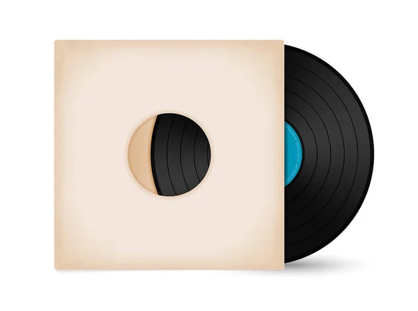 Винтаж Vintage Vinyl Record Mockup Векторная Иллюстрация Белом Фоне — стоковый вектор