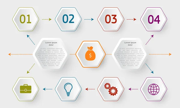 Szablon Projektu Infographic Osi Czasu Mogą Być Używane Dla Biznesowych — Wektor stockowy