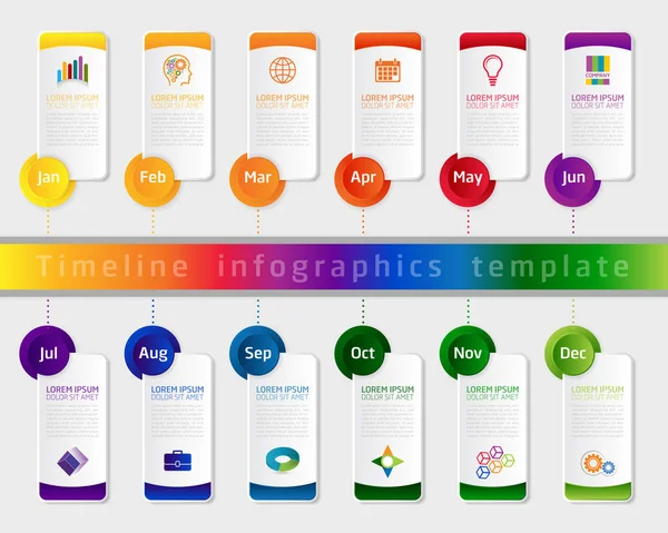 Timeline Infographic Design Sablon Lehet Használni Üzleti Prezentáció Web Design — Stock Vector