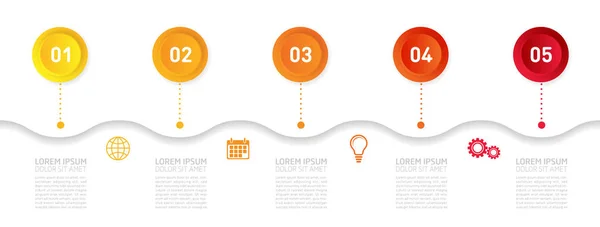 Szablon Projektu Infographic Osi Czasu Mogą Być Używane Dla Biznesowych — Wektor stockowy