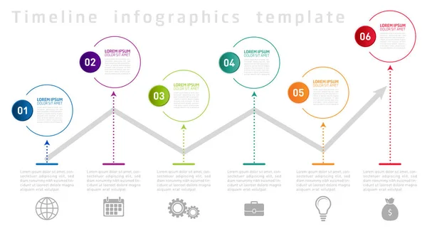 Zeitleiste Infografik-Design-Vorlage. Vektorillustration. — Stockvektor