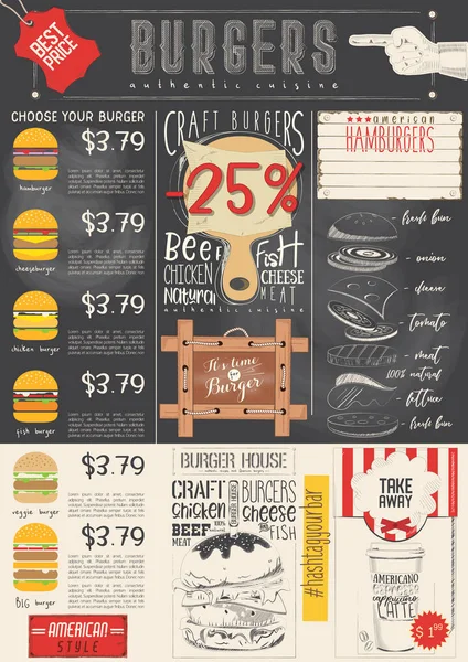 汉堡菜单模板 — 图库矢量图片