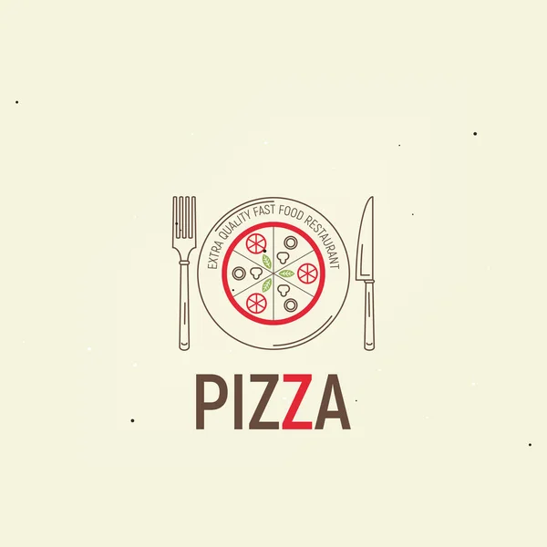 Menu Conception Modèle Pizza Pour Pizzeria Boîte Pizza Style Papier — Image vectorielle