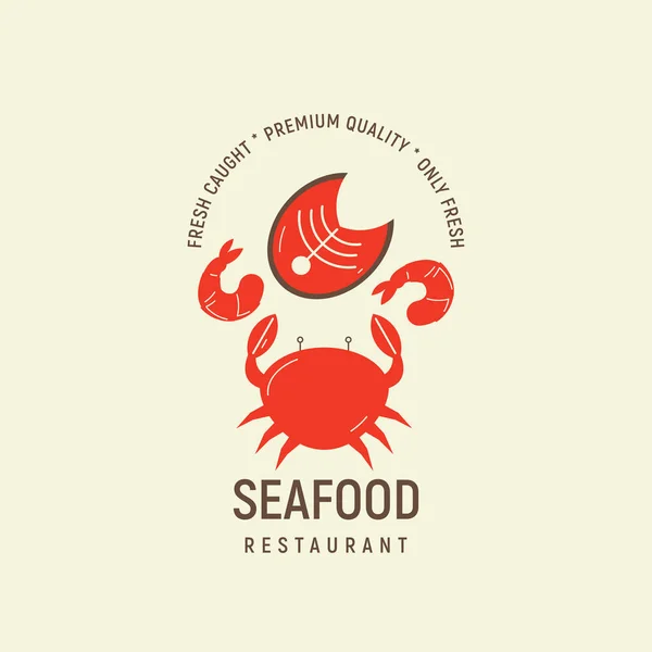 Modèle Menu Restaurant Fruits Mer Produits Mer Crabe Saumon Crevettes — Image vectorielle