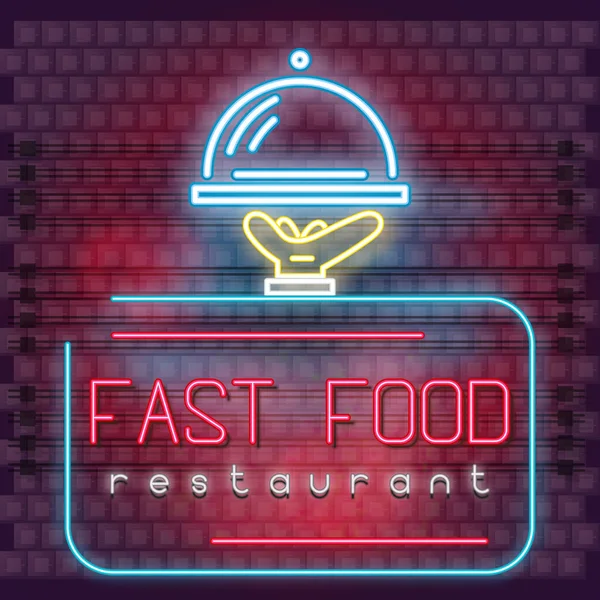 Design Urbain Moderne Néon Lumineux Signe Pour Fast Food Restaurant — Image vectorielle