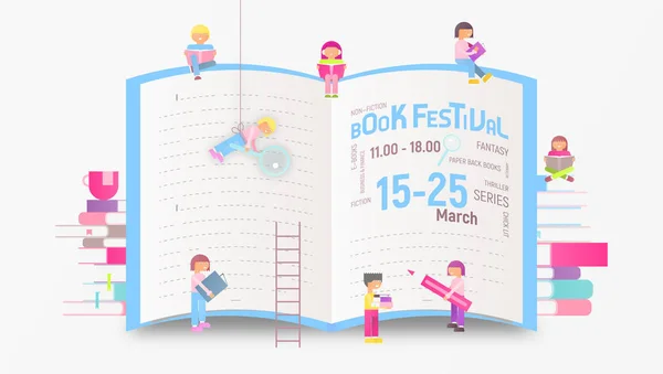 Книга фестиваль — стоковий вектор