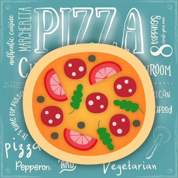 Grande pizza — Image vectorielle