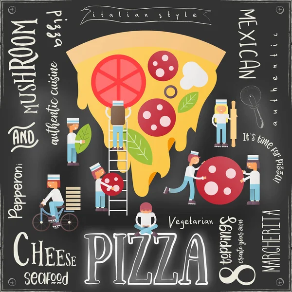 Pizza Pizzeria Menu — Stock Vector