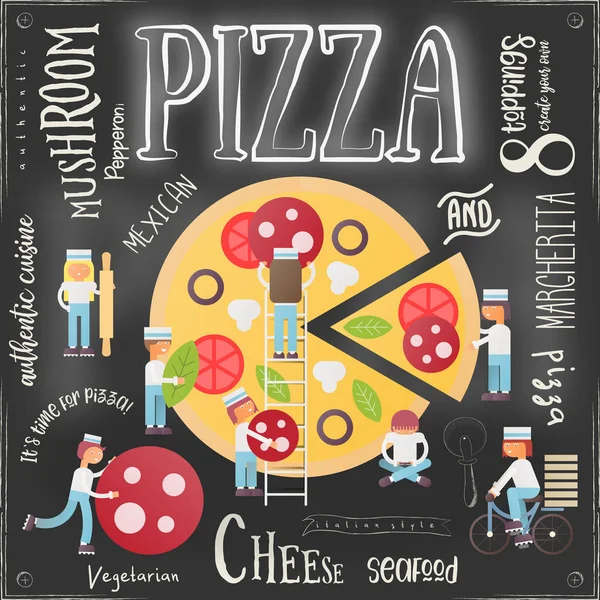 Menu Pizzaria Pizza —  Vetores de Stock