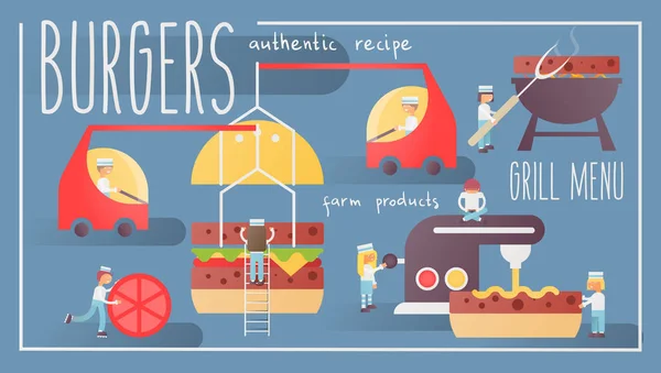 Bannière Burgers — Image vectorielle