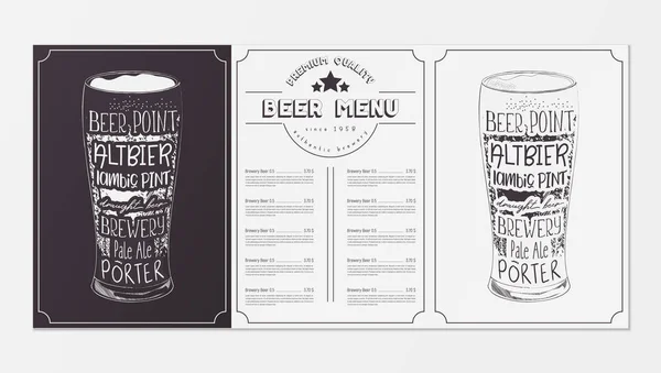 Beer Menu Design — Stock Vector