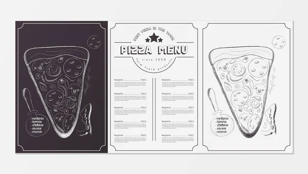 Menu pizza — Image vectorielle