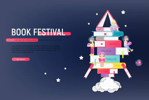 Kitap Festivali — Stok Vektör