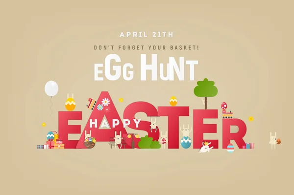 Egg Hunt Banner — Stock Vector