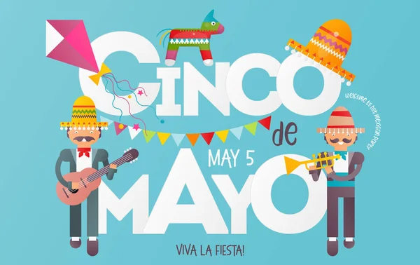 Cinco de mayonez — Stok Vektör