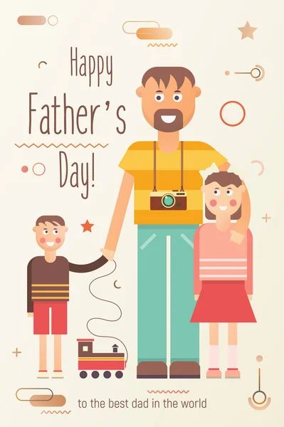 Boldog Apák napját üdvözlőkártya — Stock Vector