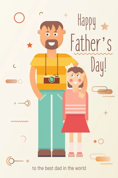 Szczęśliwego Dnia Ojca kartka z życzeniami — Wektor stockowy
