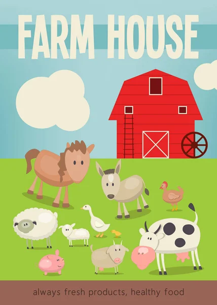 Farm House Poster — Stock Vector