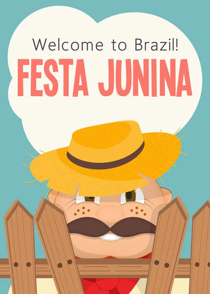 Мбаппе Жунина - фестиваль в Бразилии — стоковый вектор