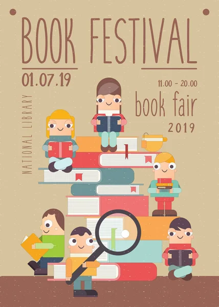 Boekenfestival poster — Stockvector