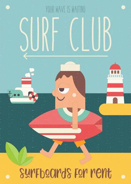 Clube de surf — Vetor de Stock