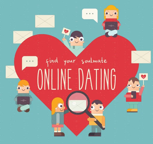 Online-Dating — Stockvektor