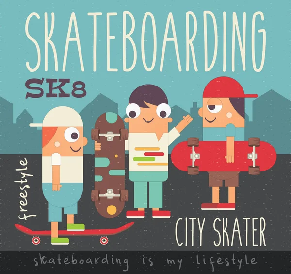 スケート ボードのポスター — ストックベクタ