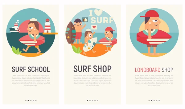 Applications mobiles de surf — Image vectorielle