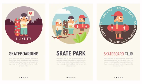 Skateboarding App mobile — Vettoriale Stock