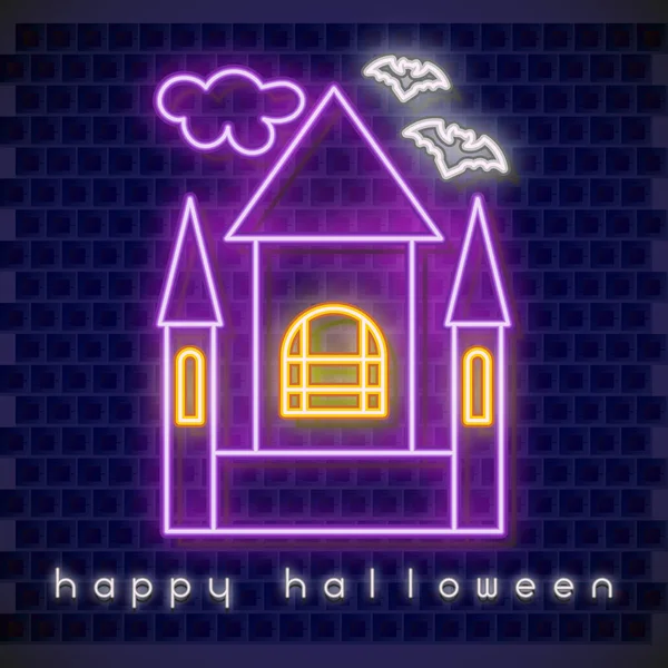 Halloween Neon banner — Wektor stockowy