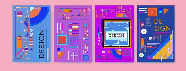 Абстрактний Барвистий Шаблон Дизайну Плакатів Прохолодний Геометричний Ретро Дизайн Обкладинки — стокове фото