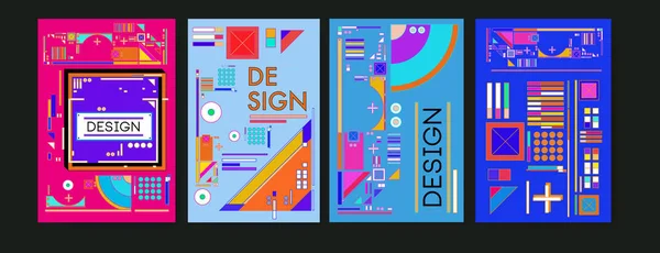 Абстрактний Барвистий Шаблон Дизайну Плакатів Прохолодний Геометричний Ретро Дизайн Обкладинки — стокове фото
