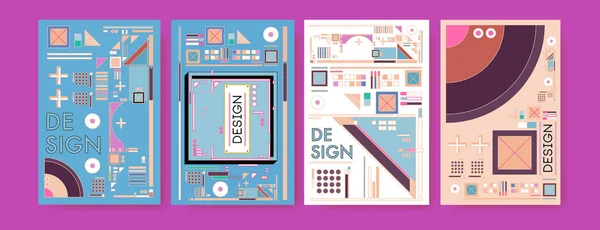 Abstrakta Färgstarka Collage Affisch Designmall Cool Geometriska Och Retro Bakgrund — Stockfoto