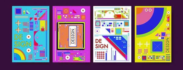 다채로운 콜라주 포스터 디자인 파일입니다 형상과 복고풍 디자인 — 스톡 사진