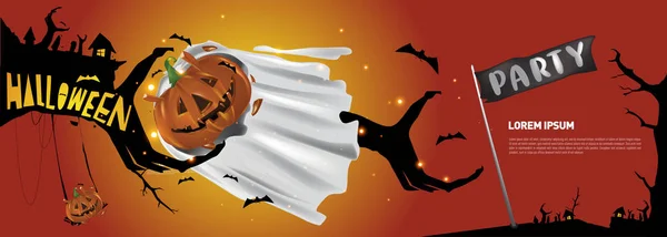 Plantilla Diseño Banner Fiesta Halloween — Archivo Imágenes Vectoriales