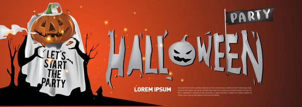 Modèle Conception Bannière Fête Halloween — Image vectorielle