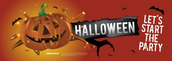 Modèle Conception Bannière Fête Halloween — Image vectorielle
